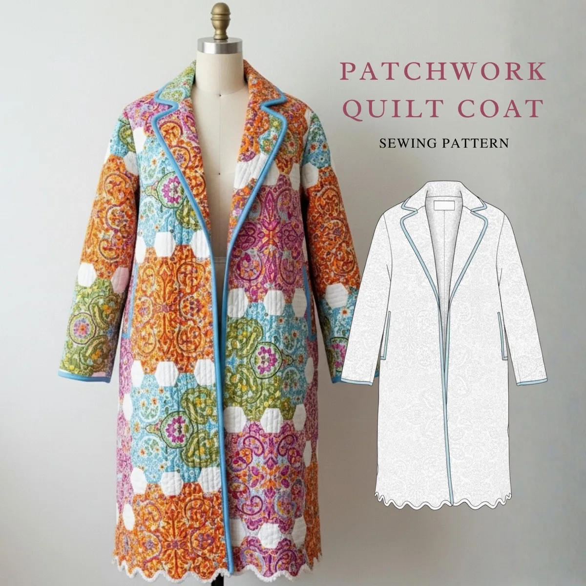 Sunset Patchwork Coat view 9